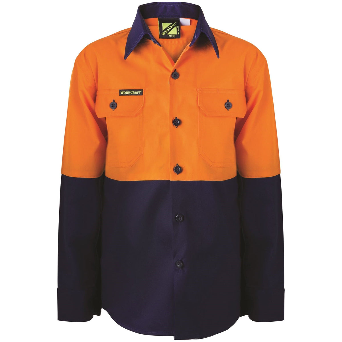 Workcraft Kids LIghtweight Hi Vis Long Sleeve Cotton Drill Shirt (WSK127) - Ace Workwear