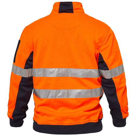 Workcraft Hi Vis Half Zip Pullover With Relflective Tape (WT8013) - Ace Workwear