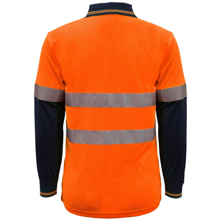 Workcraft Hi Vis Two Tone Lightweight Long Sleeve Micromesh Polo With Pocket And CSR Reflective Tape (WSP409) - Ace Workwear