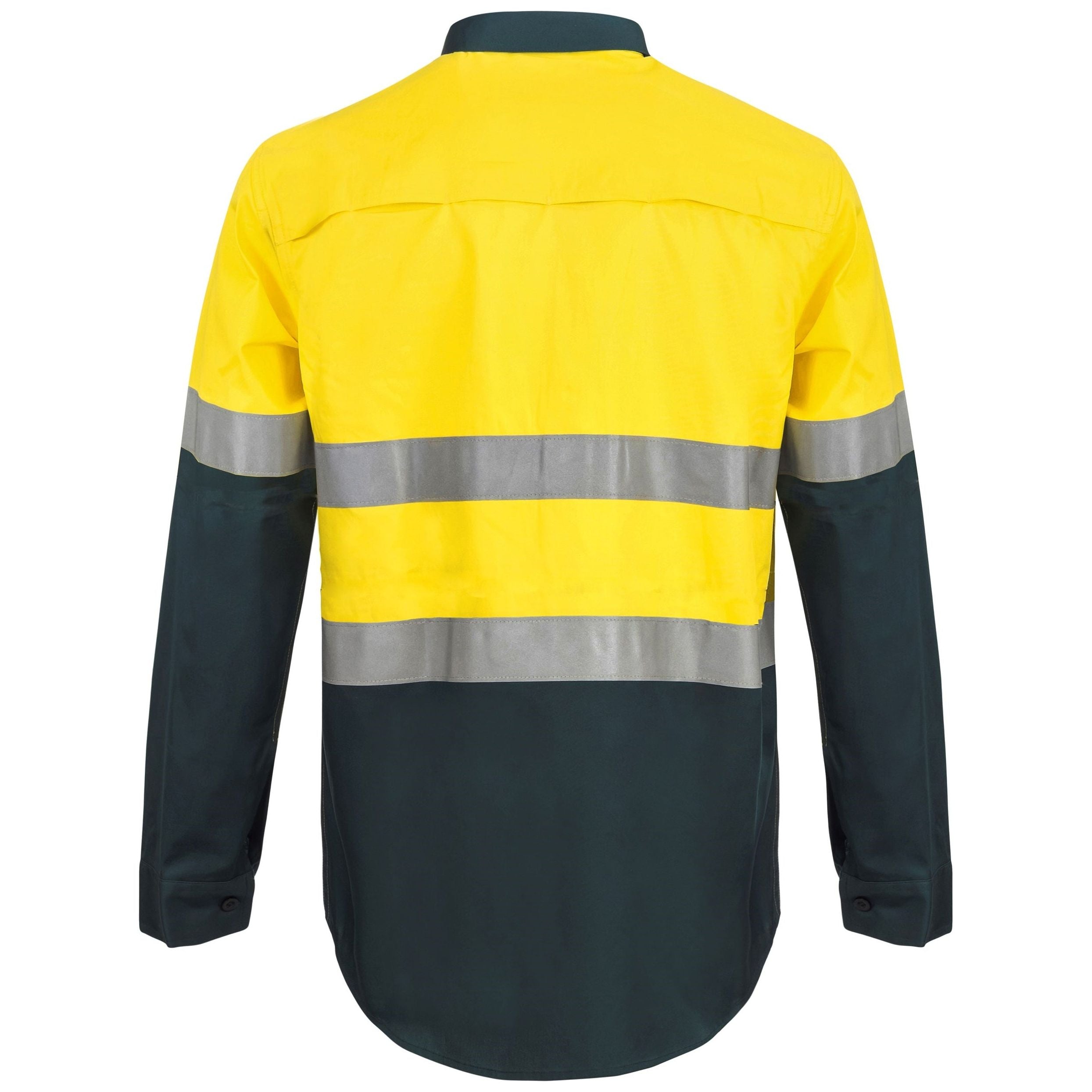 Workcraft Lightweight Hi Vis Two Tone Half Placket Vented Cotton Drill Shirt With Semi Gusset Sleeves And CSR Reflective Tape (WS6032) - Ace Workwear