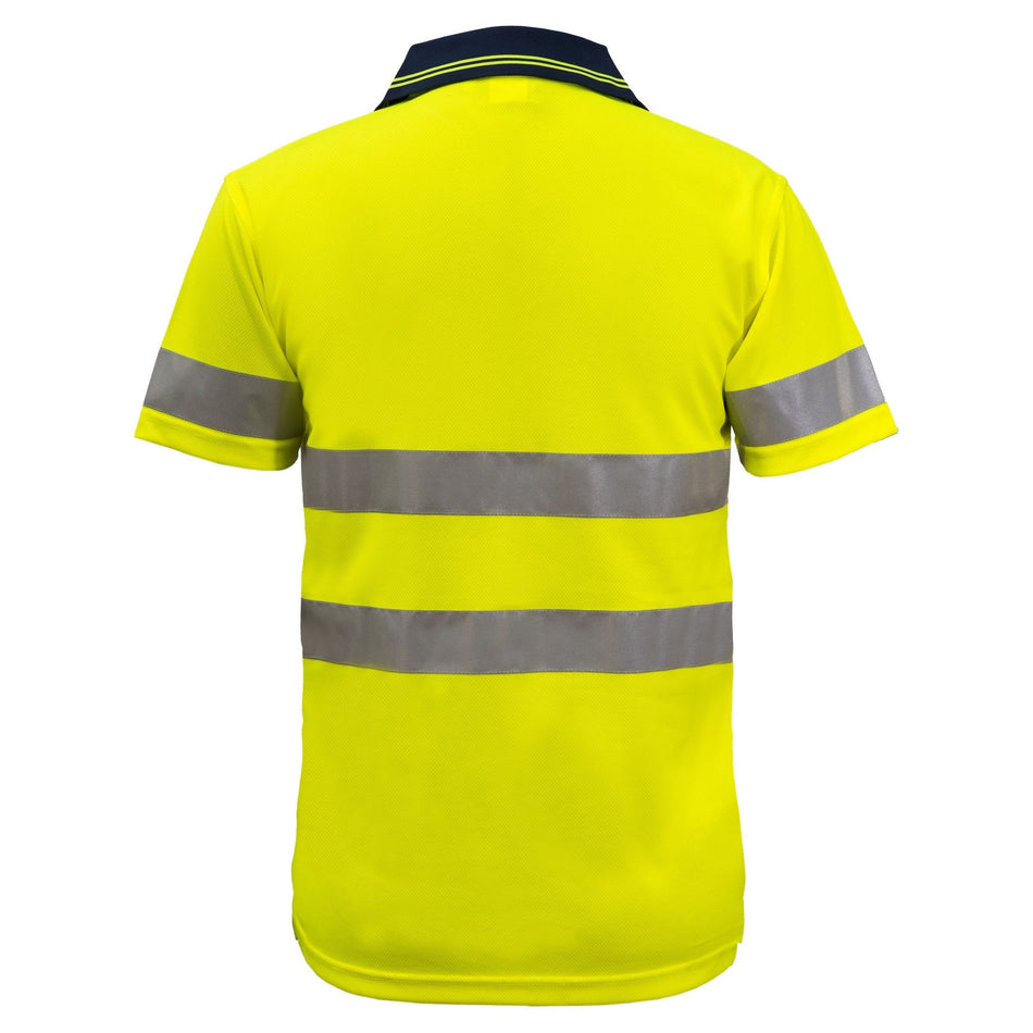 Workcraft Hi Vis Two Tone Short Sleeve Micromesh Polo With Pocket And CSR Reflective Tape (WSP410)