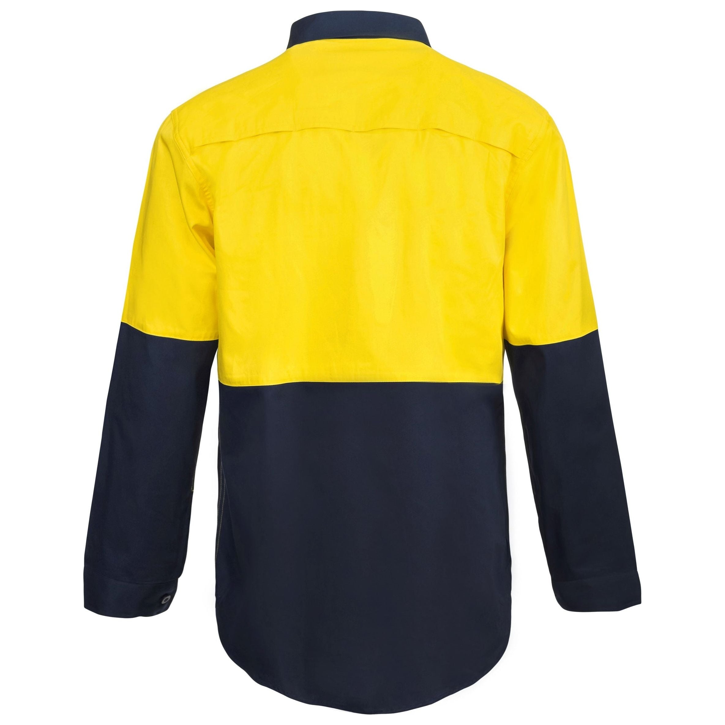 Workcraft Hi Vis Two Tone Half Placket Cotton Drill Shirt With Semi Gusset Sleeves (WS4256) - Ace Workwear