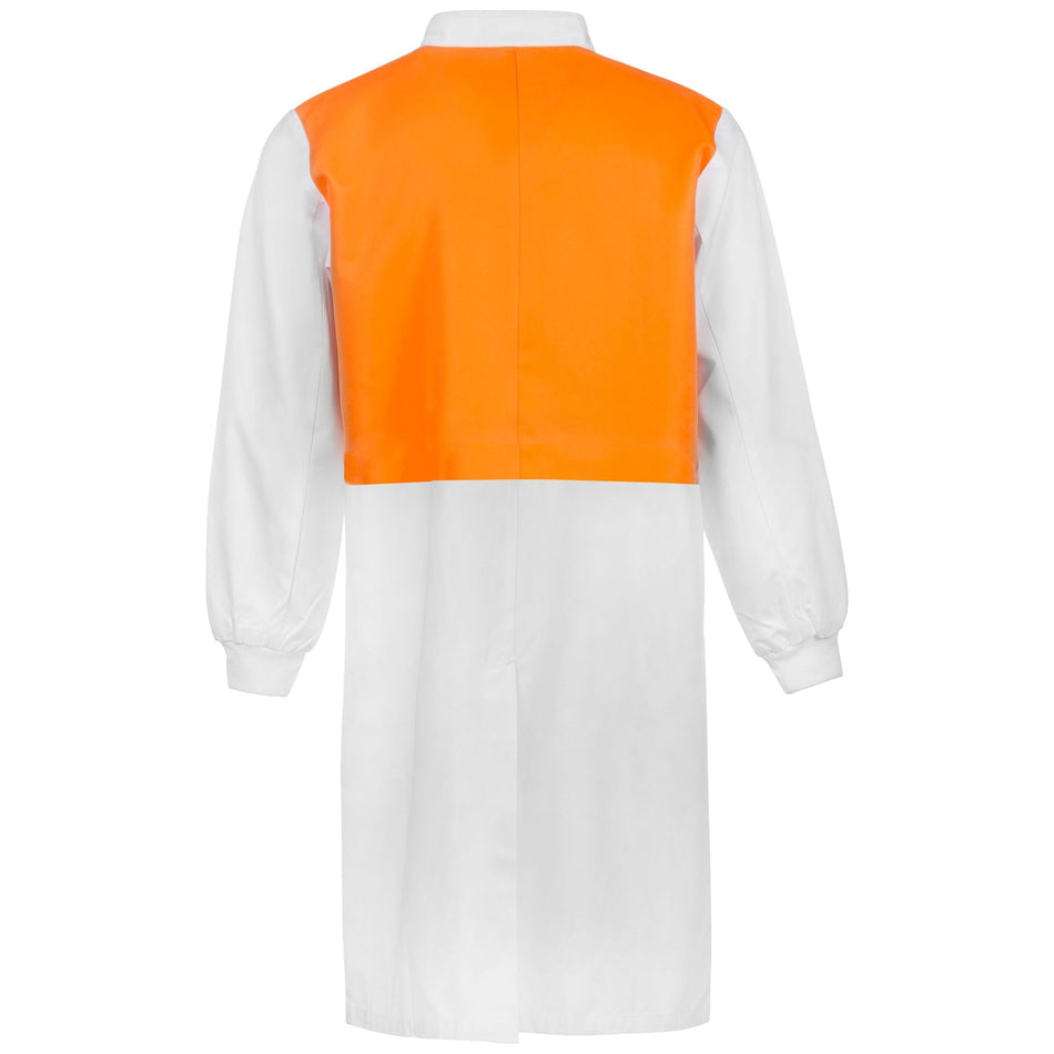 Workcraft Hi Vis Long Sleeve Food Industry Long Length Dustcoat With Mandarin Collar (WJ3194)