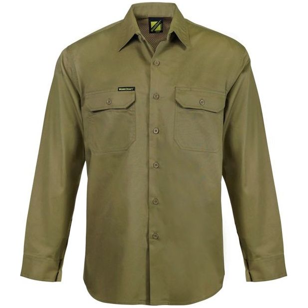 Workcraft Lightweight Long Sleeve Vented Cotton Drill Shirt (WS4011) - Ace Workwear