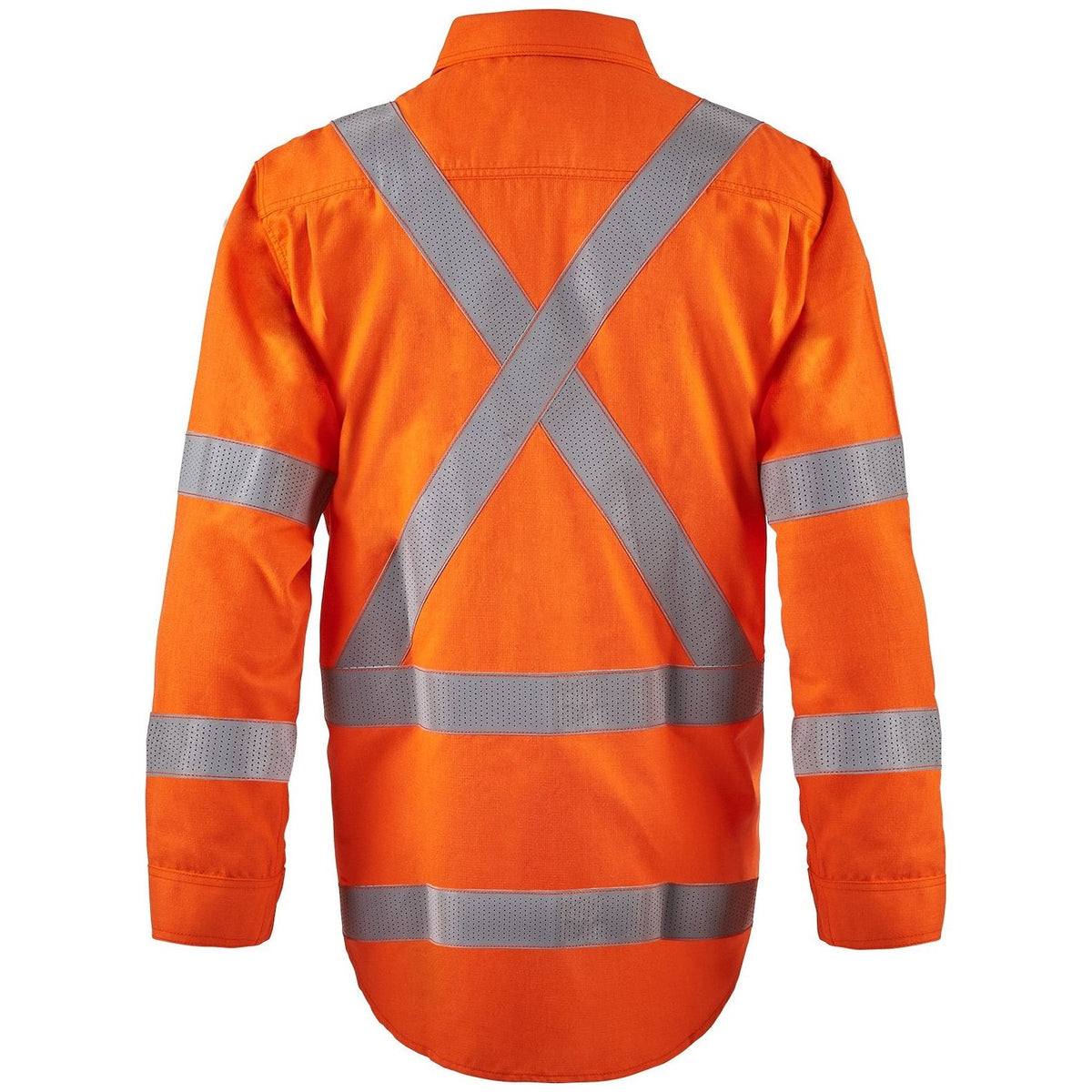 Workcraft Torrent HRC2 Mens Hi Vis NEW Rail Open Front Shirt With 'X' Patternt FR Reflective Tape (FSV028A) - Ace Workwear