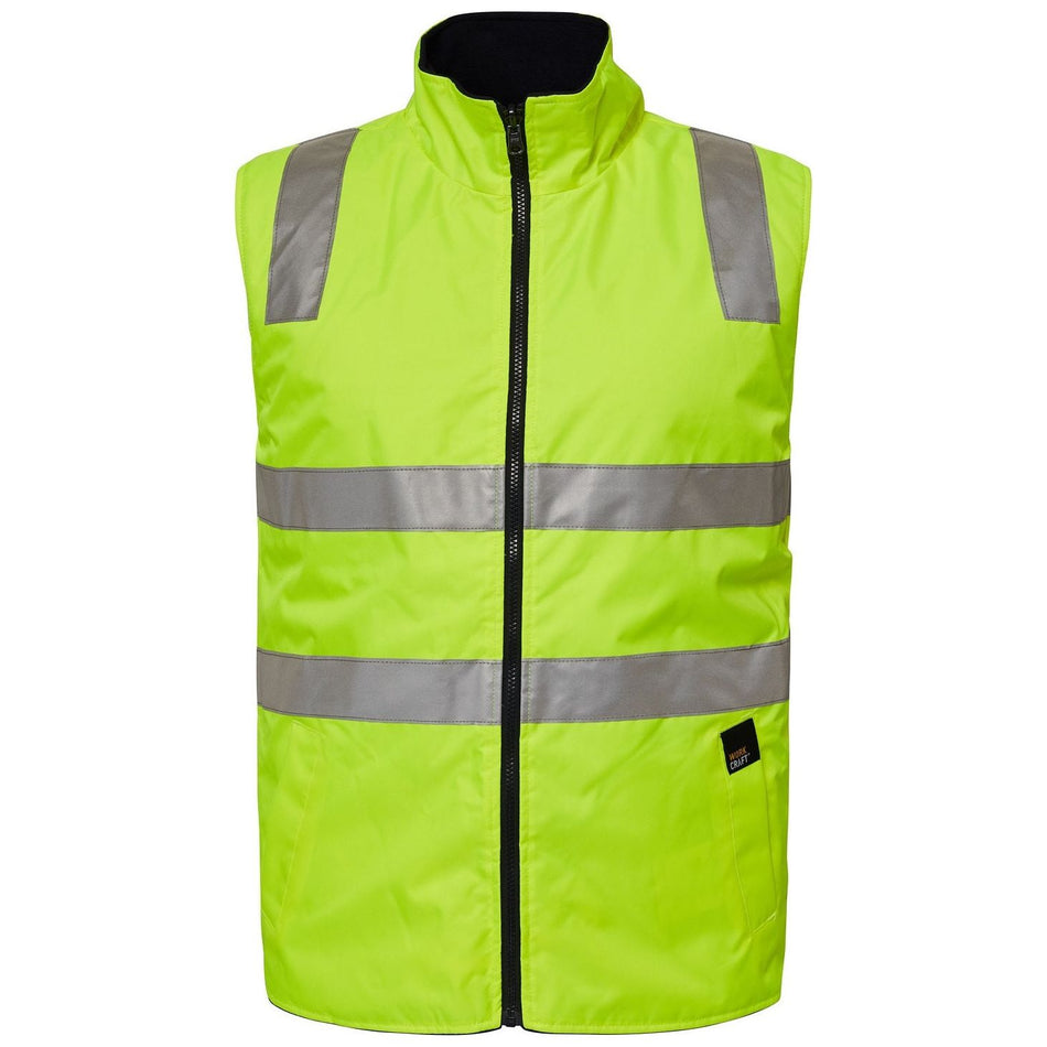 Workcraft Hi Vis Reversible Fleece Vest With Reflective Tape (WW9014)