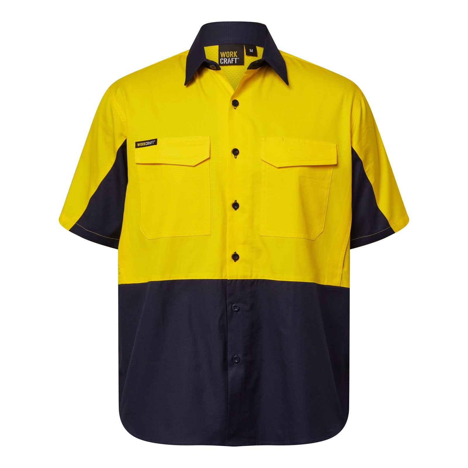 Workcraft Hi Vis Short Sleeve Vented Rip Stop Shirt (WS6067) (Clearance) - Ace Workwear