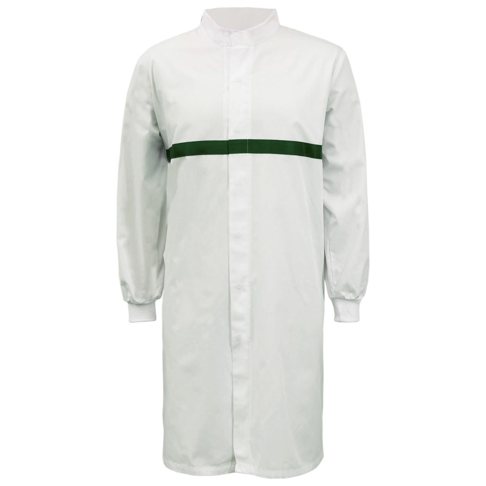 Workcraft Long Sleeve Food Industry Long Length Dustcoat With Contrast Trims On Chest (MTO) (WJ3198)