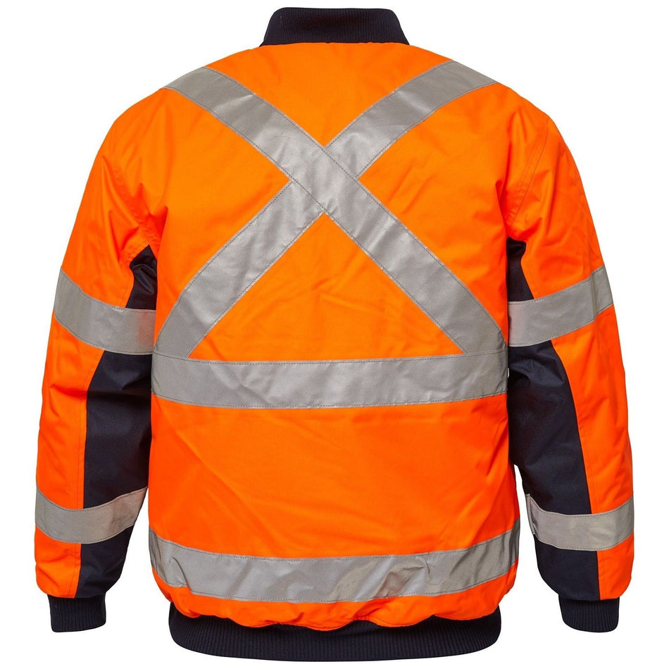 Workcraft Hi Vis Bomber Jacket With Reflective 'X' Pattern Tape (WW9010)