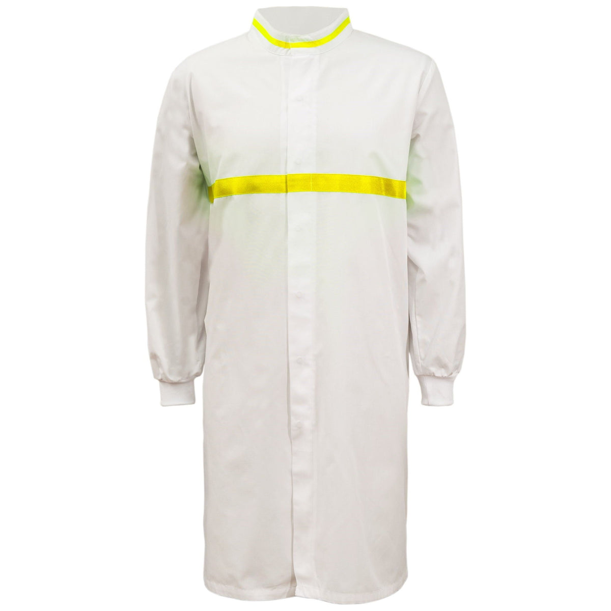 Workcraft Long Sleeve Food Industry Long Length Dustcoat WIth Contrast Trims On Collar And Chest (MTO) (WJ3197) - Ace Workwear