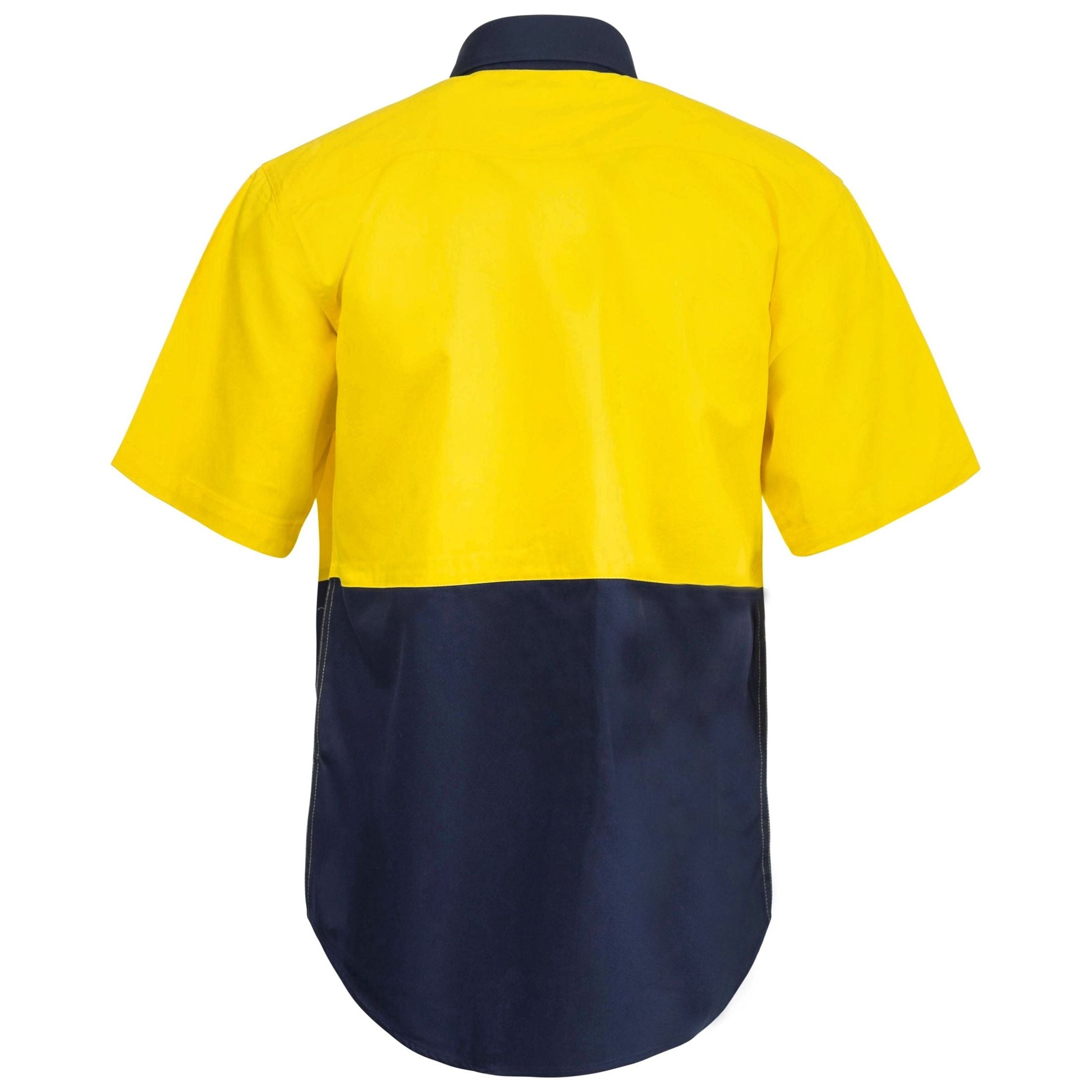 Workcraft Hi Vis Short Sleeve Cotton Drill Industrial Laundry Shirt With Press Studs (WS3063) - Ace Workwear