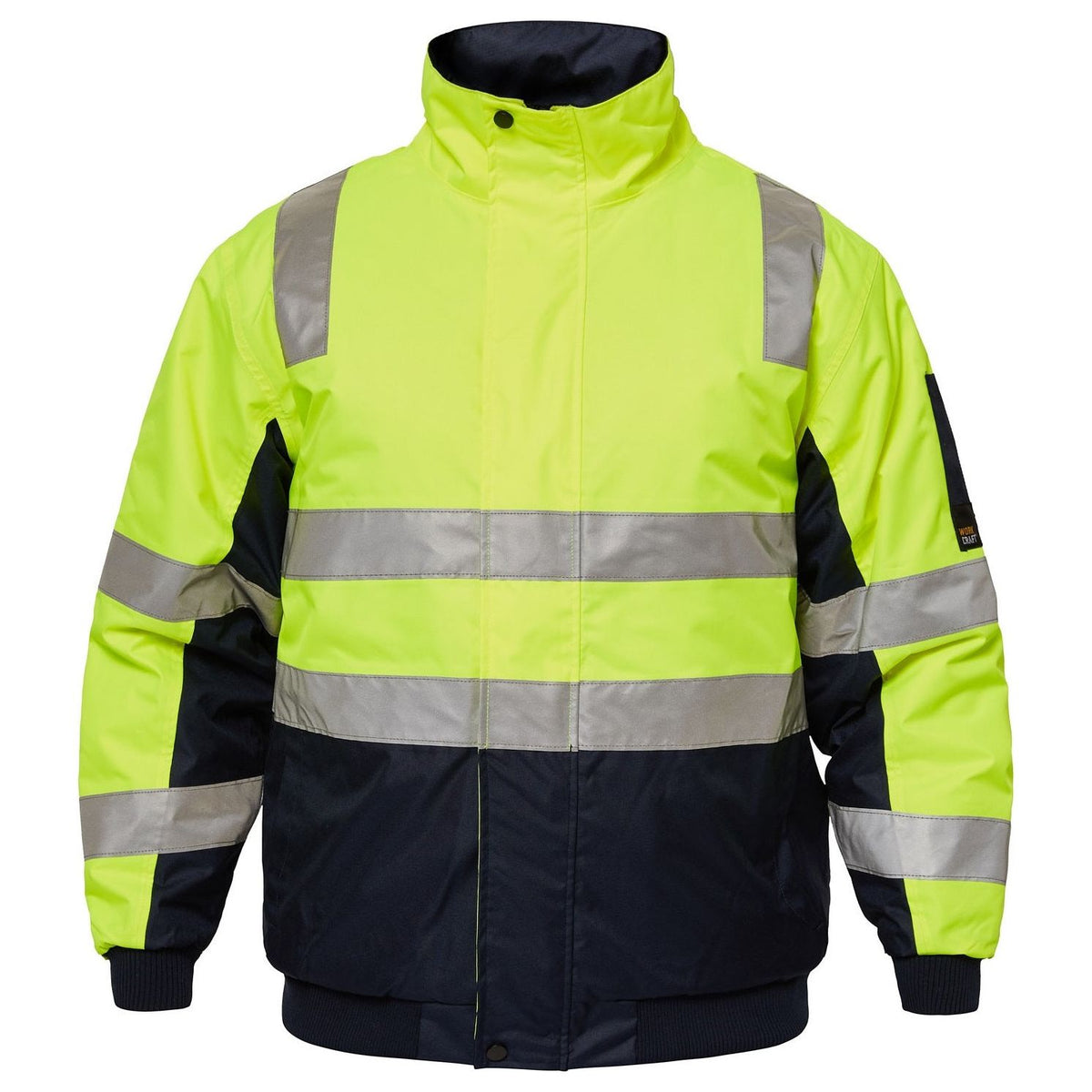 Hi Vis Modern Bomber Jacket With Reflective Tape (WW9011) Hi Vis Cold & Wet Wear Jackets & Pants, signprice Workcraft - Ace Workwear