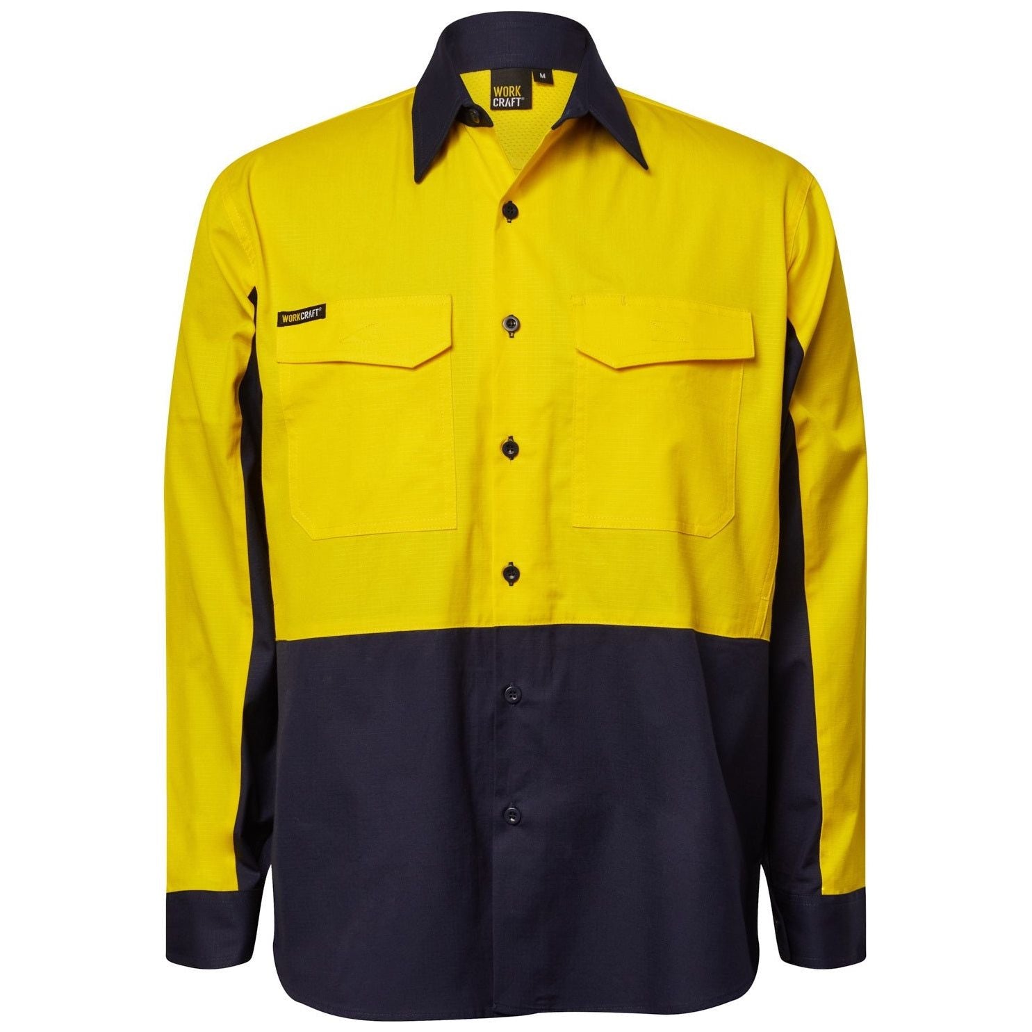 Workcraft Hi Vis Long Sleeve Vented Rip Stop Shirt (WS6066) - Ace Workwear