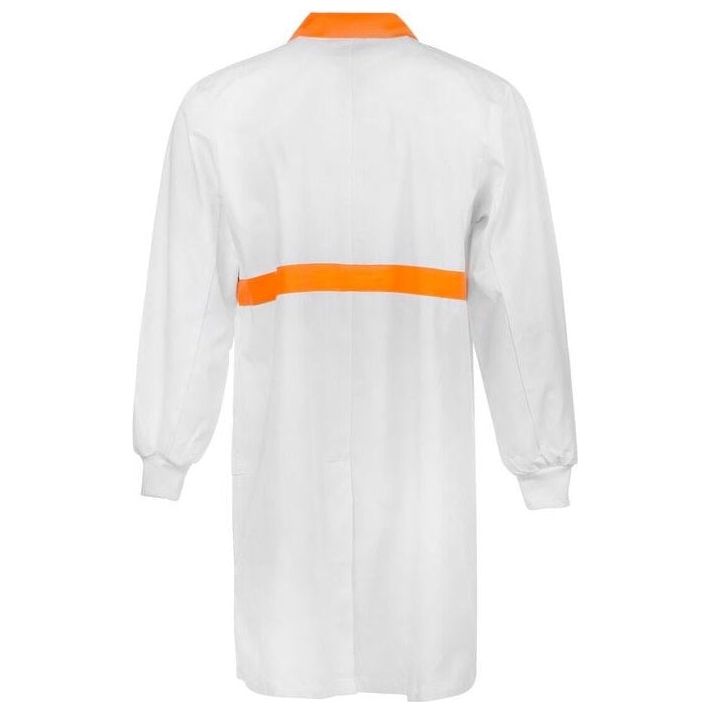 Workcraft Long Sleeve Food Industry Dustcoat With Contrast Collar, Chestband And Internal Pockets (WJ3085)