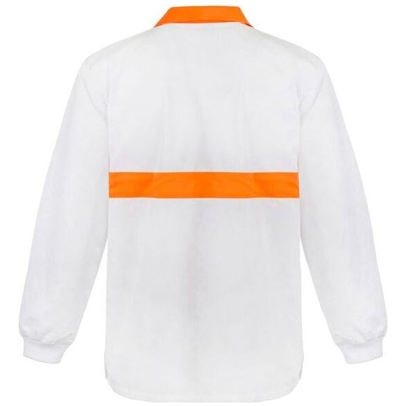 Workcraft Long Sleeve Food Industry Jacshirt With Contrast Collar And Chestband (WS3003)