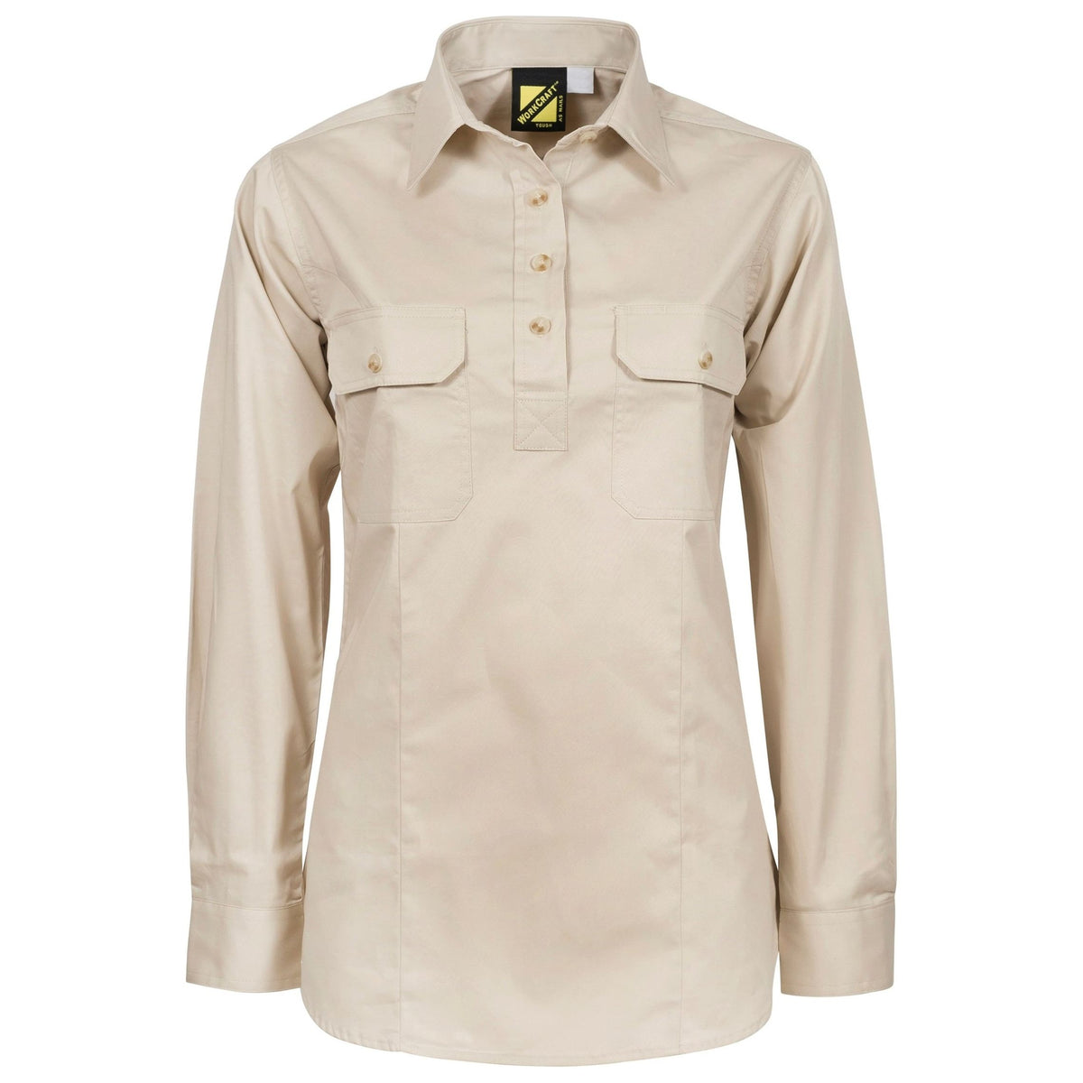 Workcraft Ladies Lightweight Long Sleeve Closed Front Cotton Drill Shirt (WSL505) - Ace Workwear