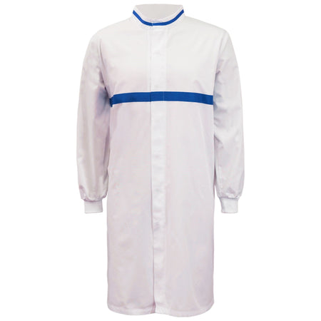 Workcraft Long Sleeve Food Industry Long Length Dustcoat WIth Contrast Trims On Collar And Chest (MTO) (WJ3197) - Ace Workwear