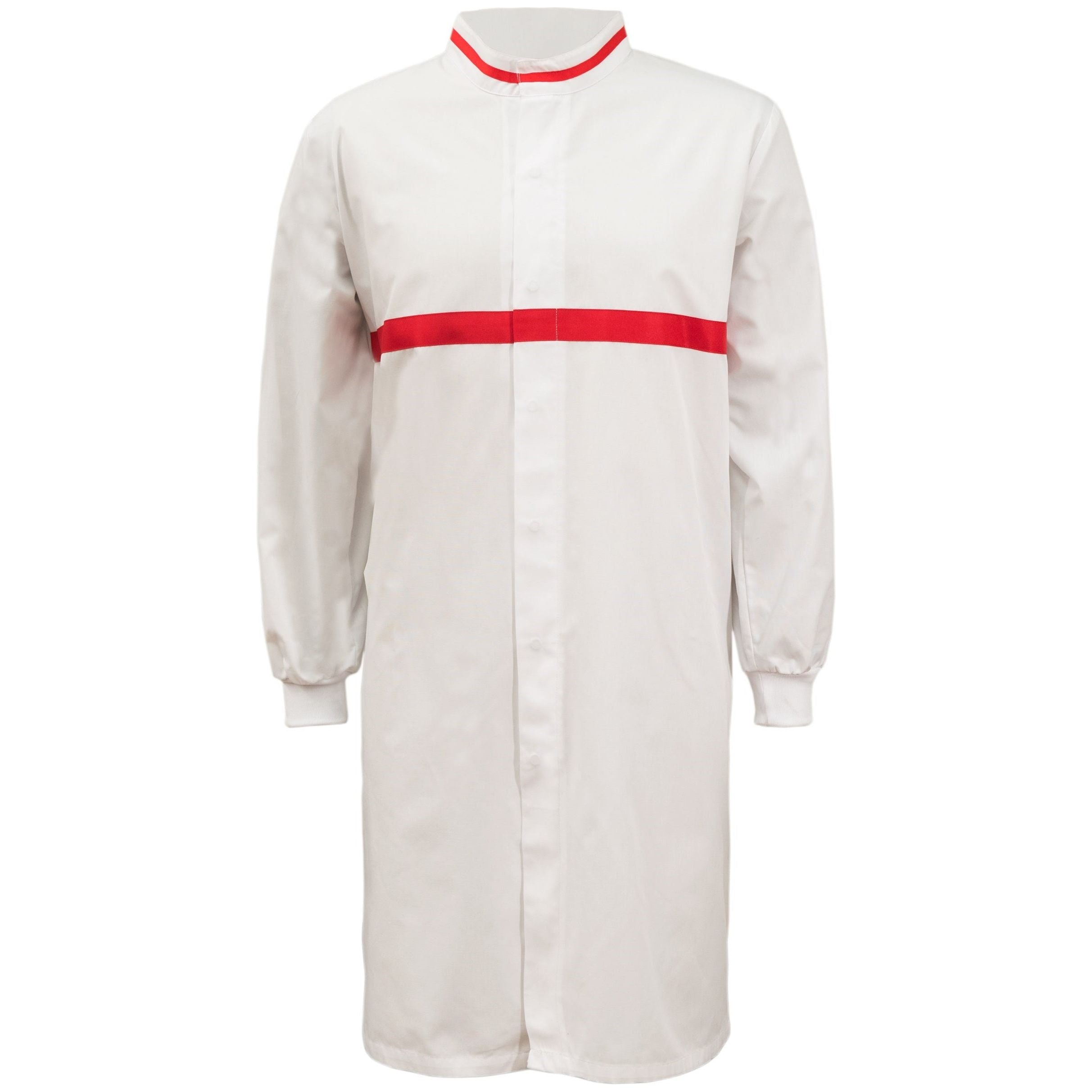 Workcraft Long Sleeve Food Industry Long Length Dustcoat WIth Contrast Trims On Collar And Chest (MTO) (WJ3197) - Ace Workwear