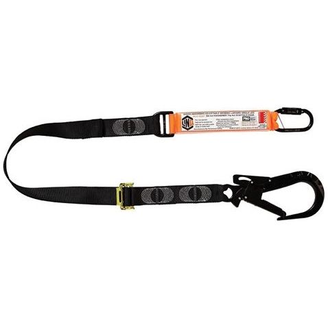 LINQ Elite Single Leg Shock Absorbing 2M Adjustable Lanyard with Hardware KD & ST (WLA1KDST) signprice, Single Adjustable Lanyard LINQ - Ace Workwear