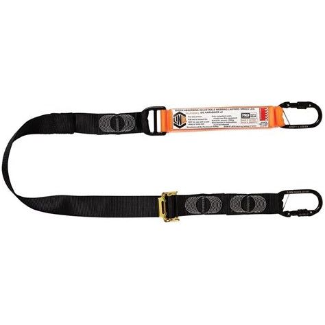 LINQ Elite Single Leg Shock Absorbing 2M Adjustable Lanyard with Hardware KS X2 (WLA1KSKS) signprice, Single Adjustable Lanyard LINQ - Ace Workwear