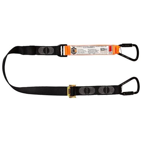 LINQ Elite Single Leg Shock Absorbing 2M Adjustable Lanyard with Hardware KT X2 (WLA1KTKT) signprice, Single Adjustable Lanyard LINQ - Ace Workwear