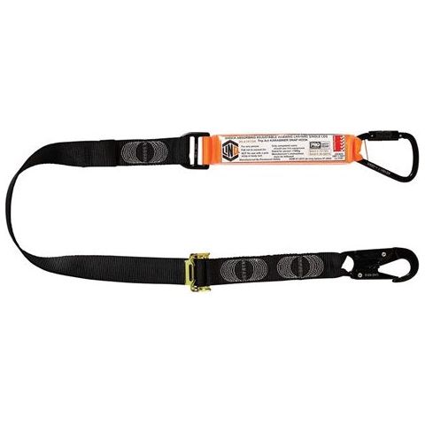 LINQ Elite Single Leg Shock Absorbing 2M Adjustable Lanyard with Hardware KT & SN (WLA1KTSN) signprice, Single Adjustable Lanyard LINQ - Ace Workwear