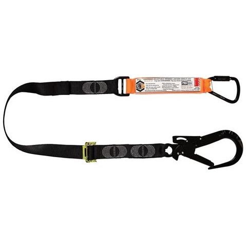 LINQ Elite Single Leg Shock Absorbing 2M Adjustable Lanyard with Hardware KT & ST (WLA1KTST) signprice, Single Adjustable Lanyard LINQ - Ace Workwear