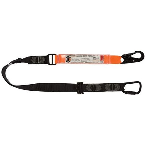 LINQ Elite Single Leg Shock Absorbing 2M Adjustable Lanyard with Hardware SN & KT (WLA1SNKT) signprice, Single Adjustable Lanyard LINQ - Ace Workwear