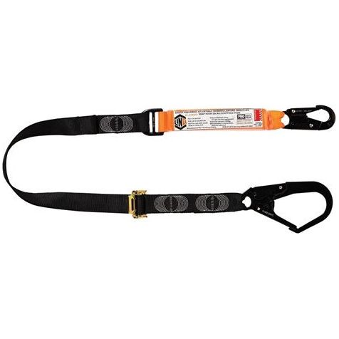 LINQ Elite Single Leg Shock Absorbing 2M Adjustable Lanyard with Hardware SN & SD (WLA1SNSD) signprice, Single Adjustable Lanyard LINQ - Ace Workwear