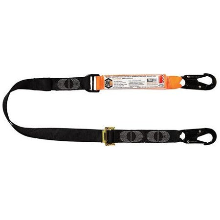 LINQ Elite Single Leg Shock Absorbing 2M Adjustable Lanyard with Hardware SN X2 (WLA1SNSN) signprice, Single Adjustable Lanyard LINQ - Ace Workwear