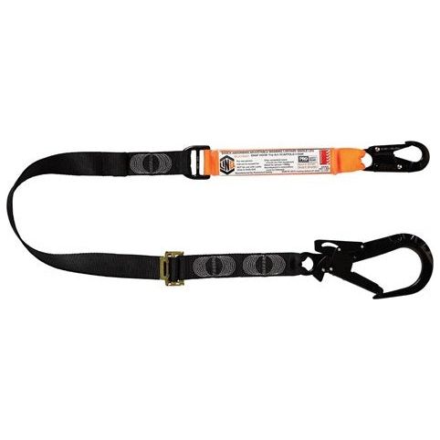 LINQ Elite Single Leg Shock Absorbing 2M Adjustable Lanyard with Hardware SN & ST (WLA1SNST) signprice, Single Adjustable Lanyard LINQ - Ace Workwear