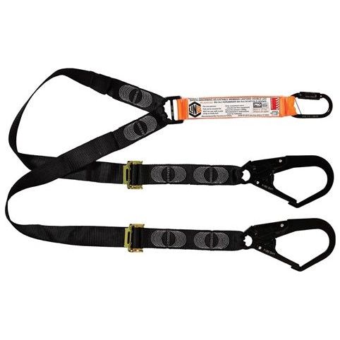 LINQ Elite Double Leg Shock Absorbing 2M Adjustable Lanyard with Hardware KD & SD X2 (WLA2KDSD) Double Adjustable Lanyard, signprice LINQ - Ace Workwear