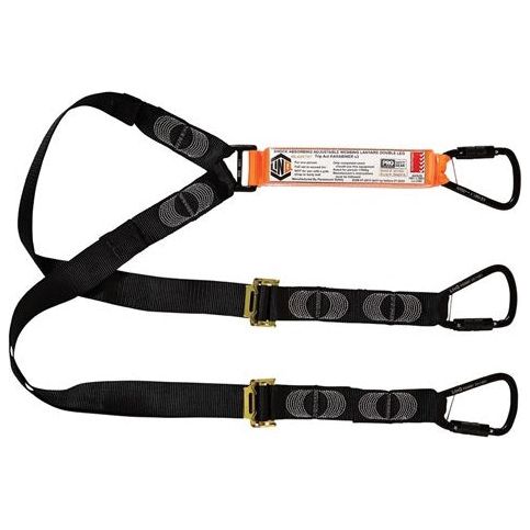 LINQ Elite Double Leg Shock Absorbing 2M Adjustable Lanyard with Hardware KT X3 (WLA2KTKT) Double Adjustable Lanyard, signprice LINQ - Ace Workwear