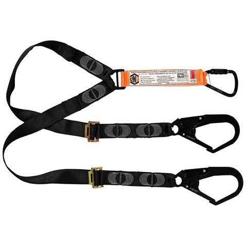 LINQ Elite Double Leg Shock Absorbing 2M Adjustable Lanyard with Hardware KT & SD X2 (WLA2KTSD) Double Adjustable Lanyard, signprice LINQ - Ace Workwear