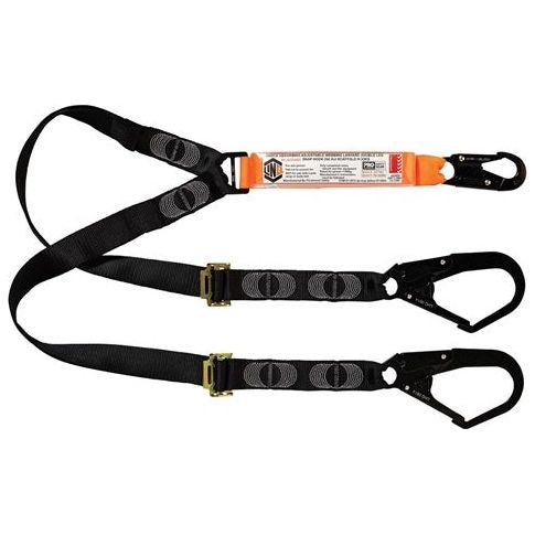 LINQ Elite Double Leg Shock Absorbing 2M Adjustable Lanyard with Hardware SN & SD X2 (WLA2SNSD) Double Adjustable Lanyard, signprice LINQ - Ace Workwear