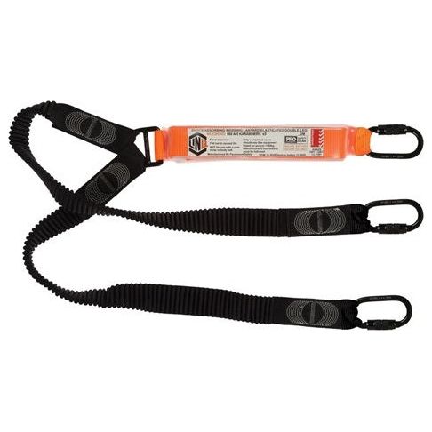 LINQ Elite Double Leg Elasticated Lanyard with Hardware KD X3 (WLE2KDKD) Double Elasticated Lanyard, signprice LINQ - Ace Workwear