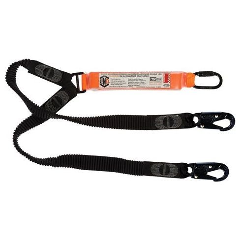 LINQ Elite Double Leg Elasticated Lanyard with Hardware KD & SN X2 (WLE2KDSN) Double Elasticated Lanyard, signprice LINQ - Ace Workwear