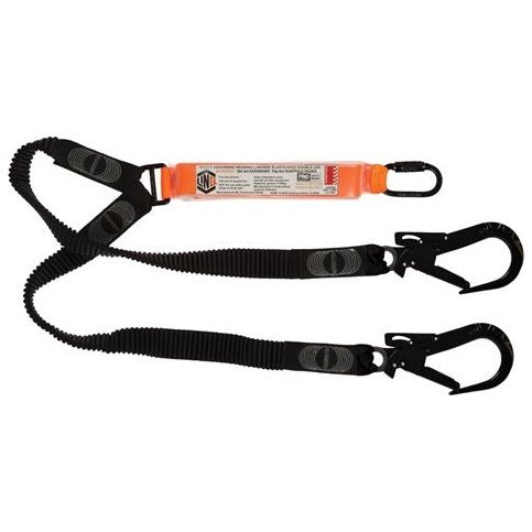 LINQ Elite Double Leg Elasticated Lanyard with Hardware KD & ST X2 (WLE2KDST) Double Elasticated Lanyard, signprice LINQ - Ace Workwear