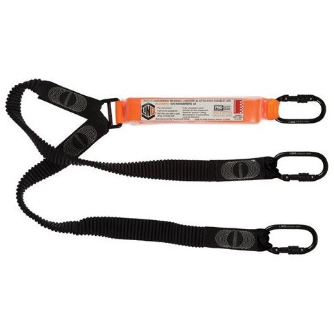 LINQ Elite Double Leg Elasticated Lanyard with Hardware KS X3 (WLE2KSKS) Double Elasticated Lanyard, signprice LINQ - Ace Workwear