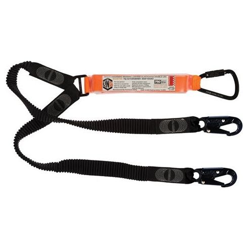 LINQ Elite Double Leg Elasticated Lanyard with Hardware KT & SN X2 (WLE2KTSN) Double Elasticated Lanyard, signprice LINQ - Ace Workwear