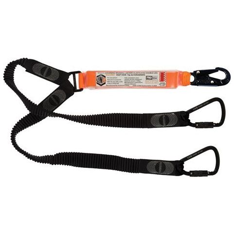 LINQ Elite Double Leg Elasticated Lanyard with Hardware SN & KT X2 (WLE2SNKT) Double Elasticated Lanyard, signprice LINQ - Ace Workwear