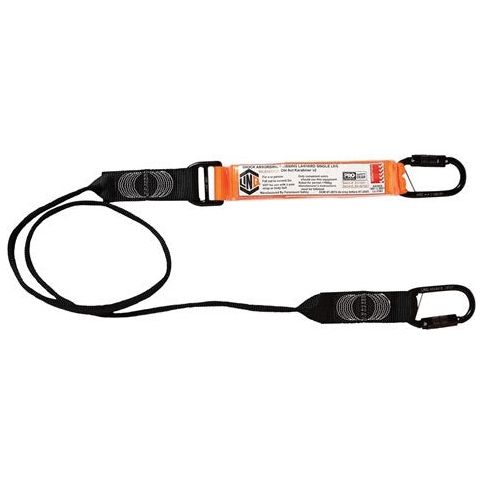 LINQ Elite Single Leg Shock Absorbing Webbing Lanyard with Hardware KD X2 (WLO1KDKD) signprice, Single Webbing Lanyard LINQ - Ace Workwear