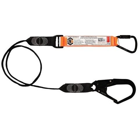 LINQ Elite Single Leg Shock Absorbing Webbing Lanyard with Hardware KT & SD (WLO1KTSD) signprice, Single Webbing Lanyard LINQ - Ace Workwear