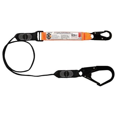 LINQ Elite Single Leg Shock Absorbing Webbing Lanyard with Hardware SN & SD (WLO1SNSD) signprice, Single Webbing Lanyard LINQ - Ace Workwear