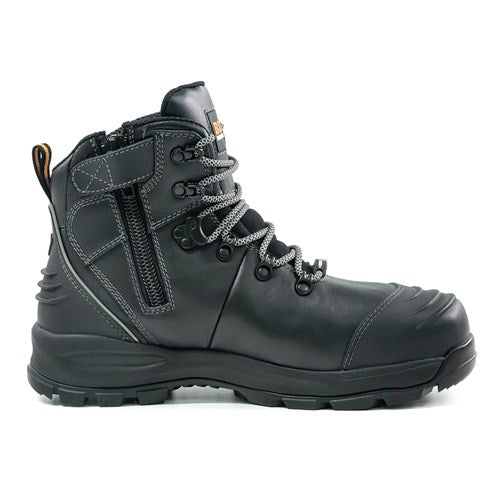 Bison XT Ankle Lace Up Zip Sided Boot - Black (XTLZBK) Zip Sided Safety Boots Bison - Ace Workwear