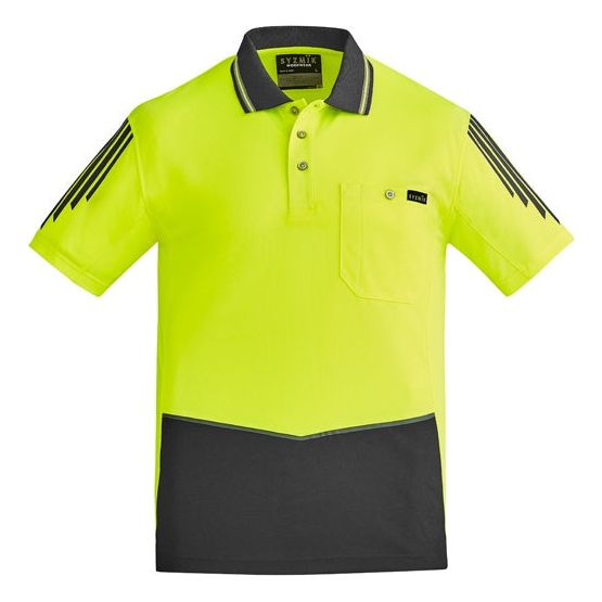 Syzmik Mens Hi Vis Flux S/S Polo  (ZH315) - Ace Workwear (4406532702342)