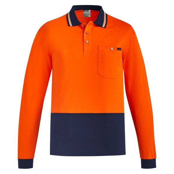 Syzmik Mens Hi Vis Cotton L/S Polo (ZH430) - Ace Workwear