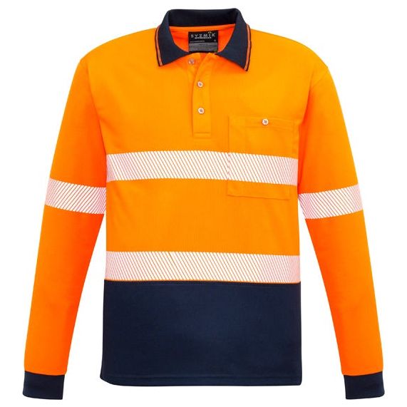 Syzmik Unisex Hi Vis Segmented L/S Polo - Hoop Taped (ZH530) - Ace Workwear