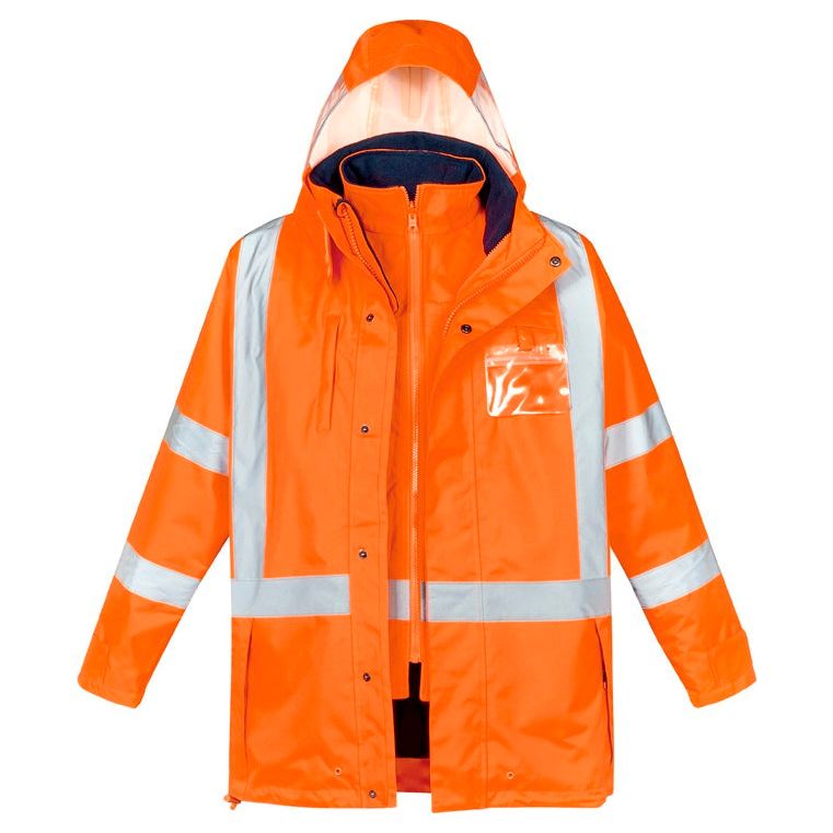 Syzmik Mens Hi Vis X Back Taped 4 in 1 Waterproof Jacket (ZJ616) (5212273377414)