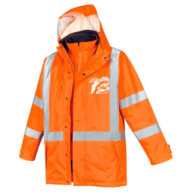 Syzmik Mens Hi Vis X Back Taped 4 in 1 Waterproof Jacket (ZJ616) - Ace Workwear